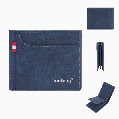 UrbanPilot Executive Wallet - Modern Canvas Men’s Bifold Leather Travel Wallet