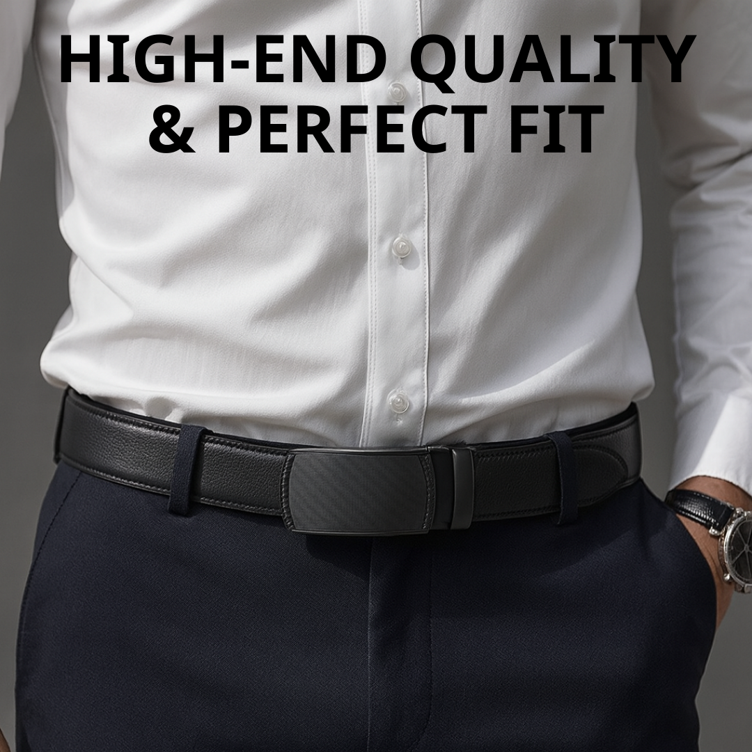 RegalBelt - Classic Leather Belt for Men – Automatic Buckle, Business & Casual