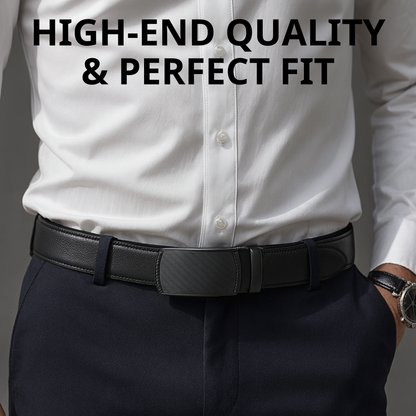 RegalBelt - Classic Leather Belt for Men – Automatic Buckle, Business & Casual