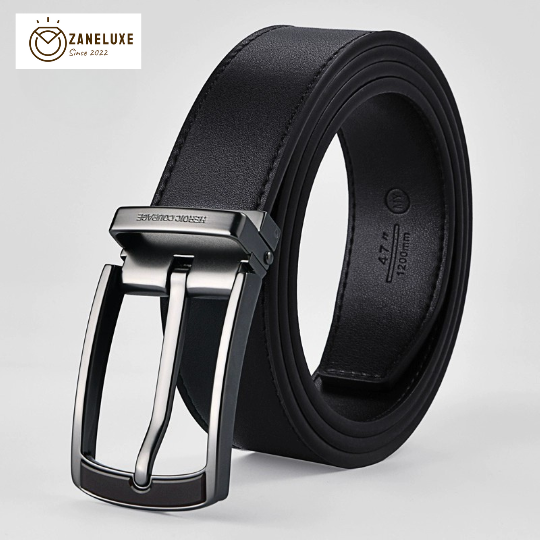 SuitLock Signature - Men’s 2025 Genuine Leather Pin-Buckle Belt – Classic Business Suit
