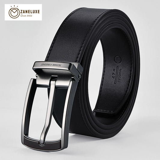 SuitLock Signature - Men’s 2025 Genuine Leather Pin-Buckle Belt – Classic Business Suit