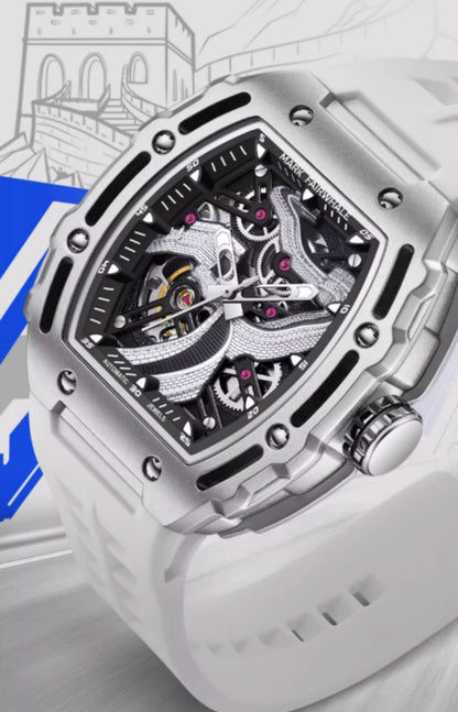 Mark Fairwhale Great Wall Edition – Men's Skeleton Automatic Watch with Architectural Detailing