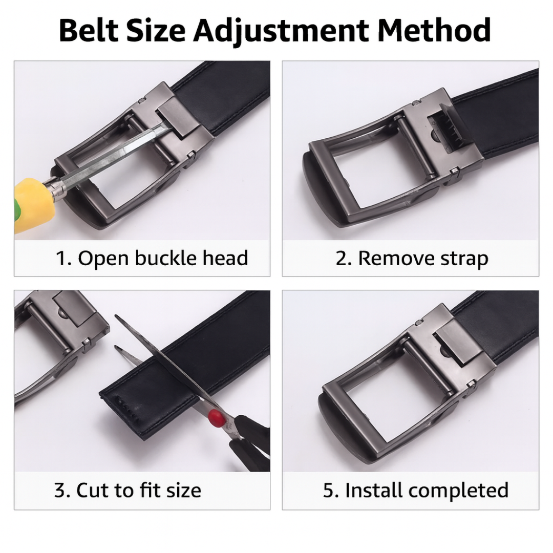 RegalBelt - Classic Leather Belt for Men – Automatic Buckle, Business & Casual