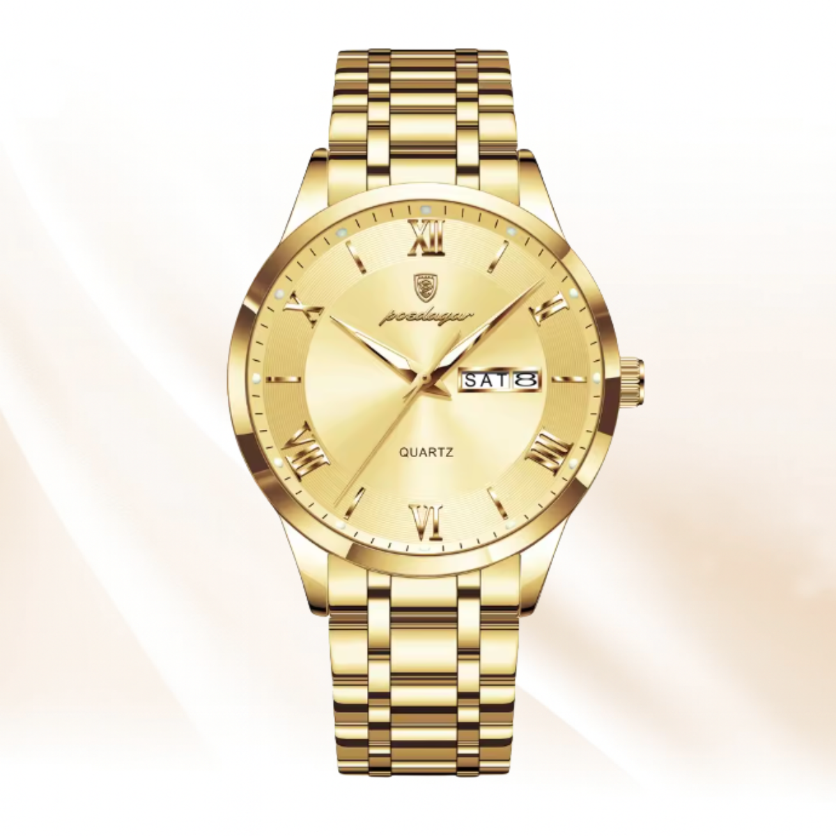 AstraChron – Men’s Stainless-Steel Quartz Sports Watch, 3 ATM Waterproof, Luminous Hands & Week/Date Display