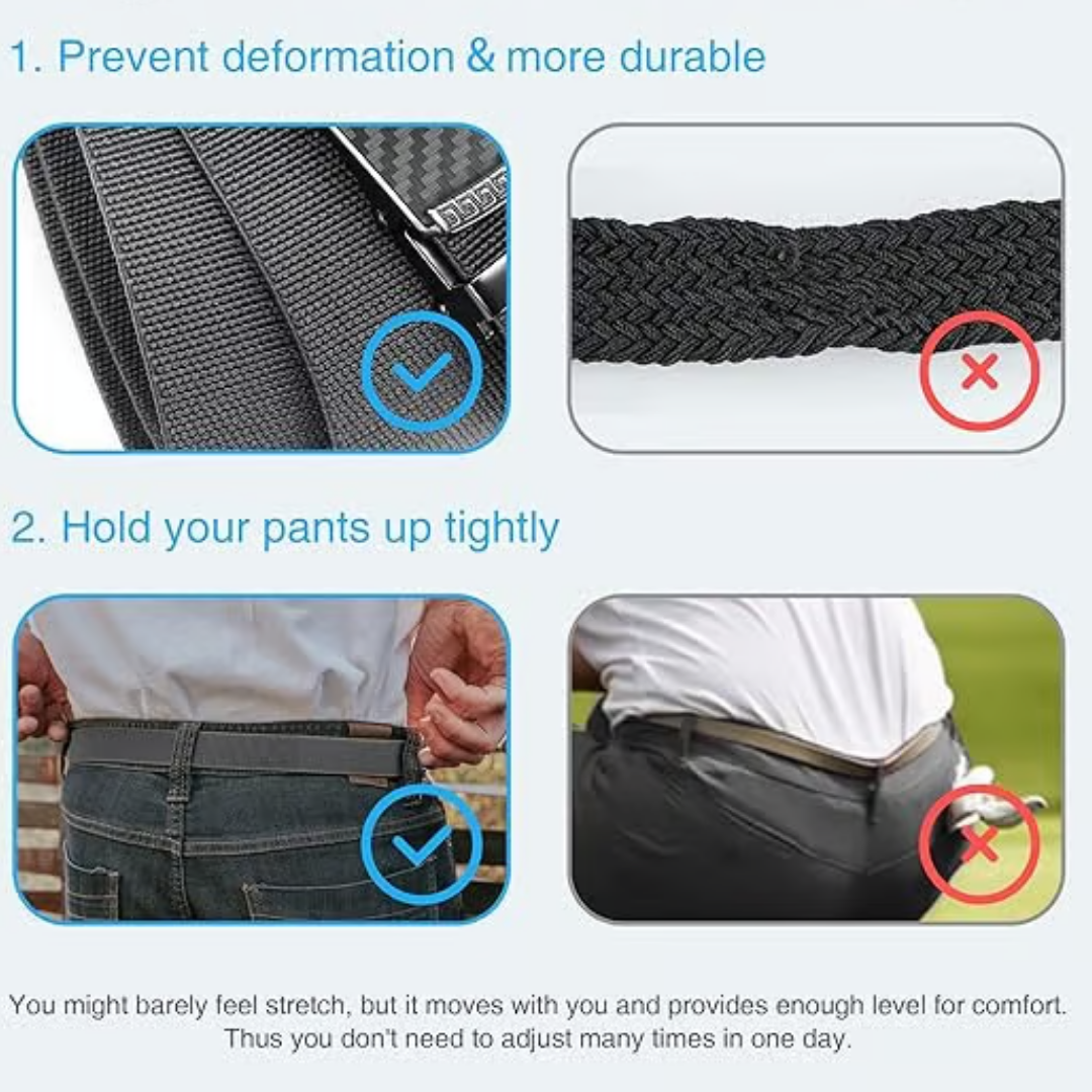 TrailFlex Belt - Men’s Outdoor Nylon Canvas Belt – Quick-Dry, Toothless Automatic Buckle, Casual & Durable