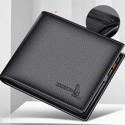 Kangaroo EliteSlim Wallet - 2025 Premium Top-Grain Cowhide Leather Men’s Slim Bifold Wallet with Integrated Multi-Card Holder