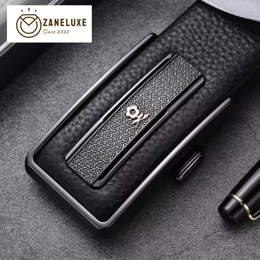 Executive Ratchet Belt - Montagut Executive Ratchet Belt – Full-Grain Cowhide Automatic Buckle