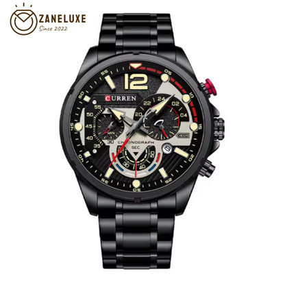 EmeraldForce - Men’s Luxury Green-Dial Stainless Steel Quartz Sport Watch – Waterproof with Date Display