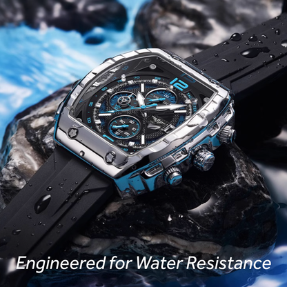 Swiss Timepiece - Barrel-Style Men's Watch – Genuine Swiss Quartz & Mechanical Hybrid, Waterproof, Perfect Gift For Men