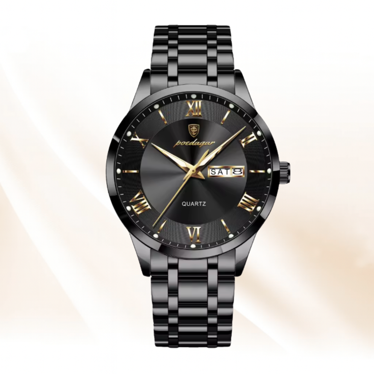 AstraChron – Men’s Stainless-Steel Quartz Sports Watch, 3 ATM Waterproof, Luminous Hands & Week/Date Display