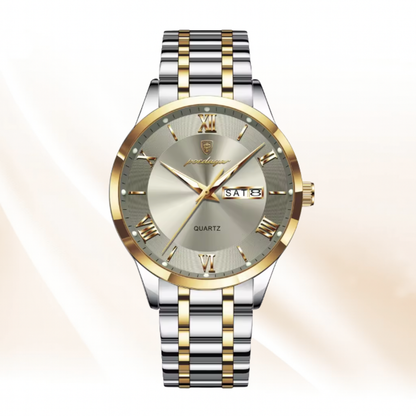 AstraChron – Men’s Stainless-Steel Quartz Sports Watch, 3 ATM Waterproof, Luminous Hands & Week/Date Display