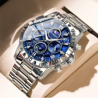 ChronoLuxe - Luxury Waterproof Luminous Chronograph Stainless Steel Casual Sports Men Watch