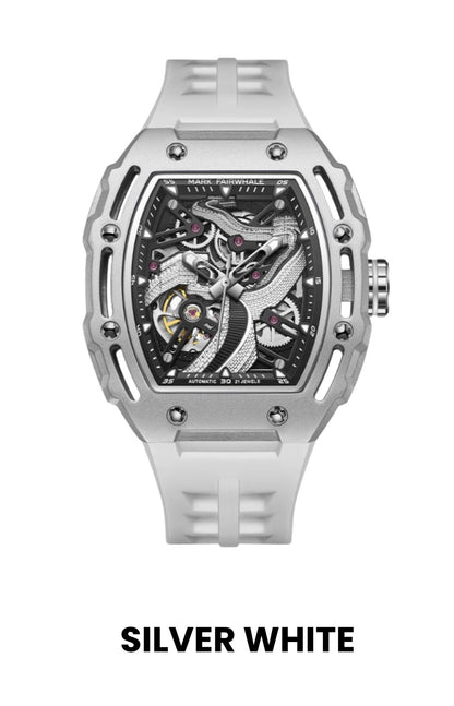 Mark Fairwhale Great Wall Edition – Men's Skeleton Automatic Watch with Architectural Detailing