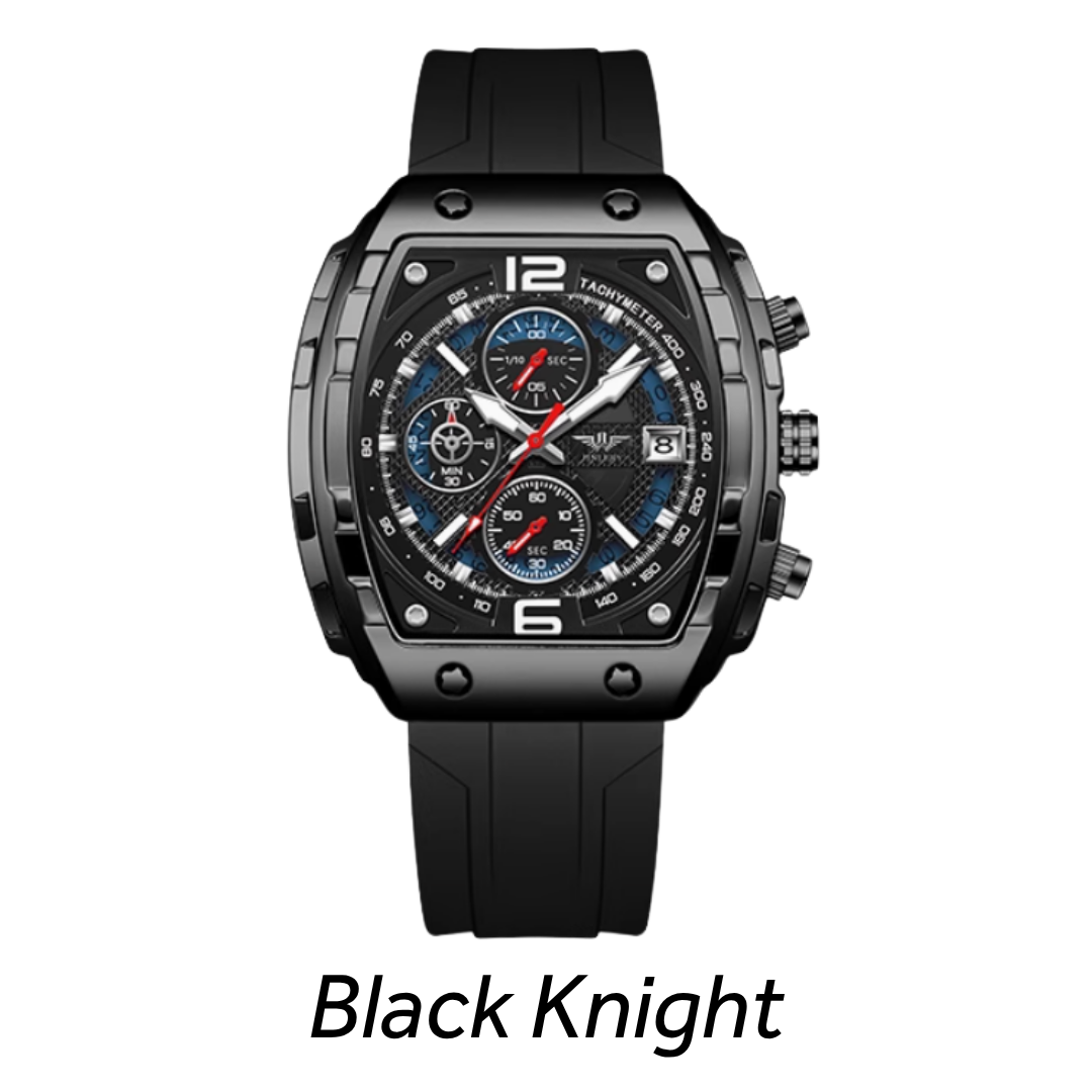 Swiss Timepiece - Barrel-Style Men's Watch – Genuine Swiss Quartz & Mechanical Hybrid, Waterproof, Perfect Gift For Men