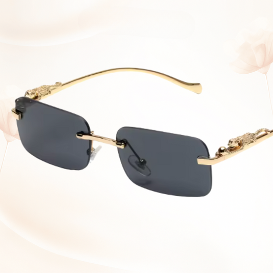 EdgeCut Rimless Shades - UV400 Rimless Square Metal Sunglasses
