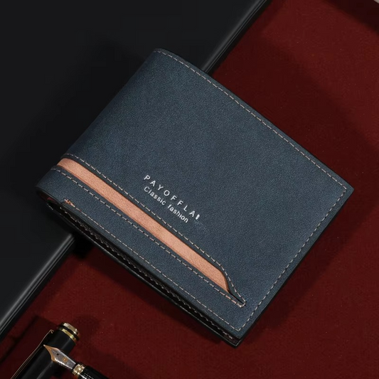 Men's Fashion Business Short Wallet with Zipper Coin Pocket