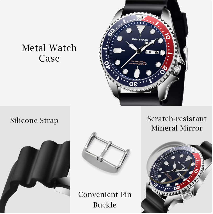 Stars & Stripes Diver - Wristwatch for men - Patriotic theme, Happy Independence Day