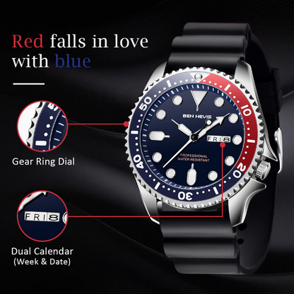 Stars & Stripes Diver - Wristwatch for men - Patriotic theme, Happy Independence Day