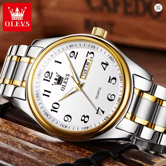 Crownline - Men's Luxury Watch with Stainless Steel Build, Date Display & Chronograph Features