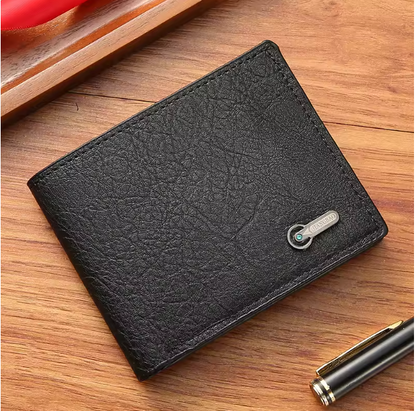 SleekGuard Slim Bifold - Ultra-Slim Bifold Faux Leather Men’s Credit & ID Wallet – Sleek Business Billfold Clutch with RFID-Safe Card Slots and Cash Compartment