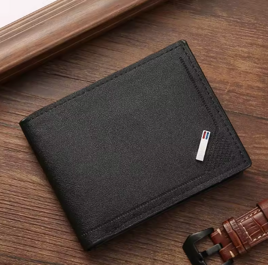 MetroSlim Executive Series - Men’s Premium Top-Grain Leather Bifold Wallet with Integrated Money Clip & RFID-Safe Card Slots