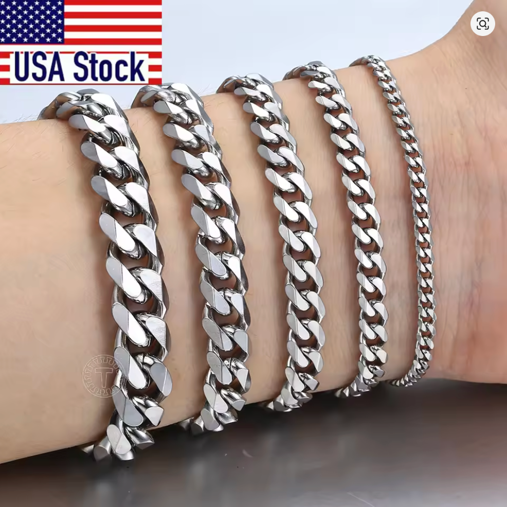 Black Miami Stainless Steel Cuban Bracelet