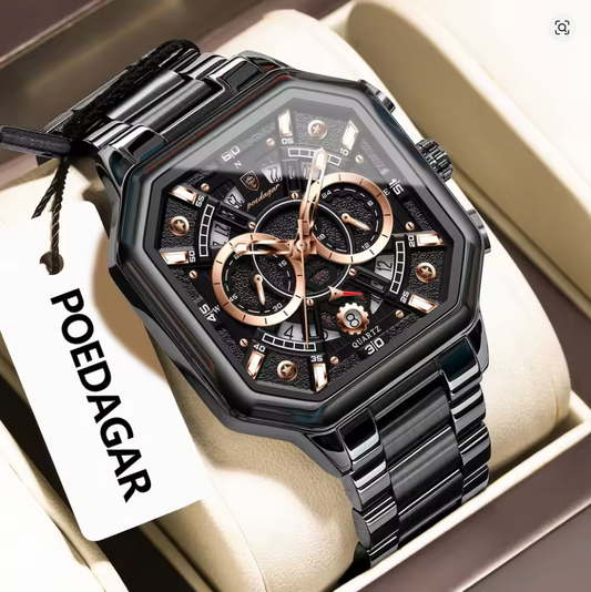 Iron Eclipse - ZaneLuxe Luxury Men's Automatic Watch Gold & Silver
