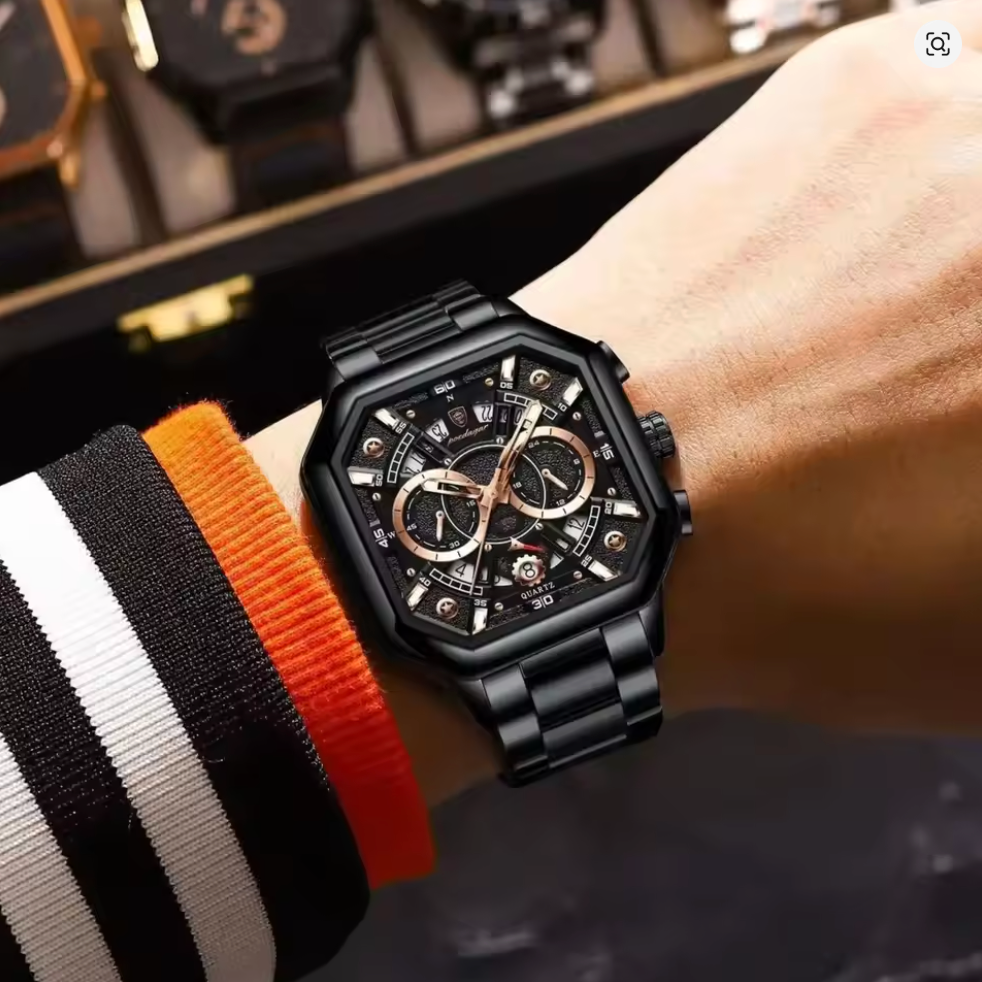 Iron Eclipse - ZaneLuxe Luxury Men's Automatic Watch Gold & Silver
