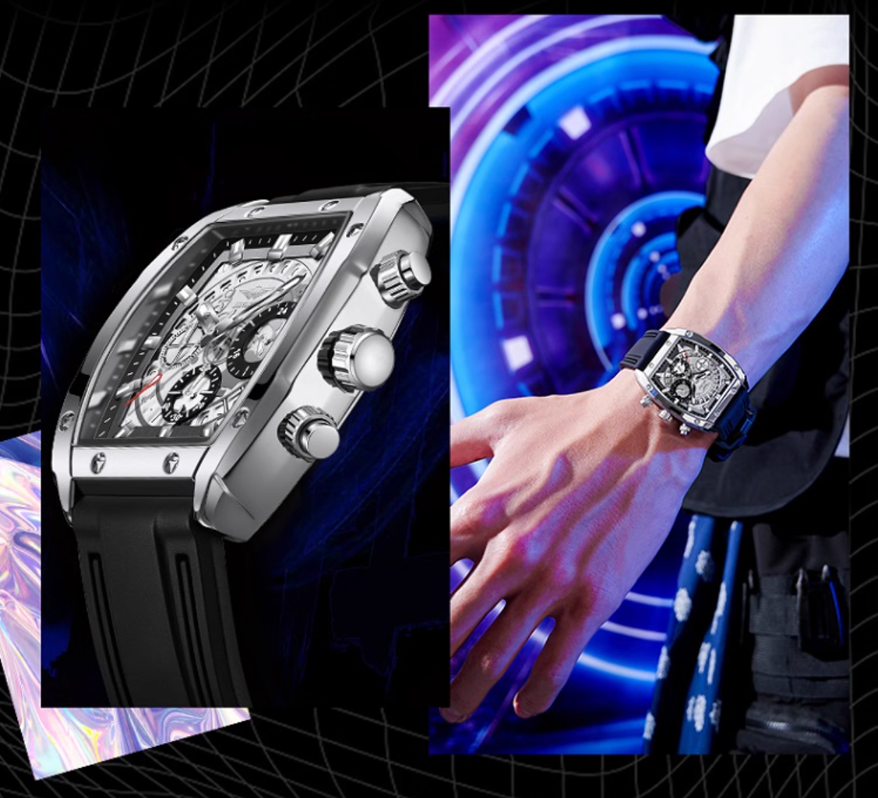 Ironmark - Chronograph presence, Tonneau Mechanical Watch