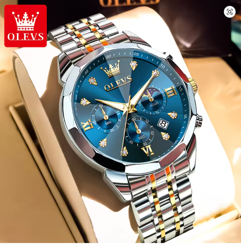 Luminous Chronograph - AstroVanta Wristwatch Stainless Steel Quartz For Men