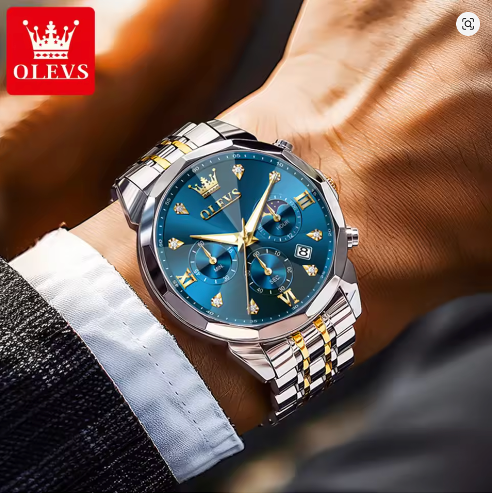 Luminous Chronograph - AstroVanta Wristwatch Stainless Steel Quartz For Men