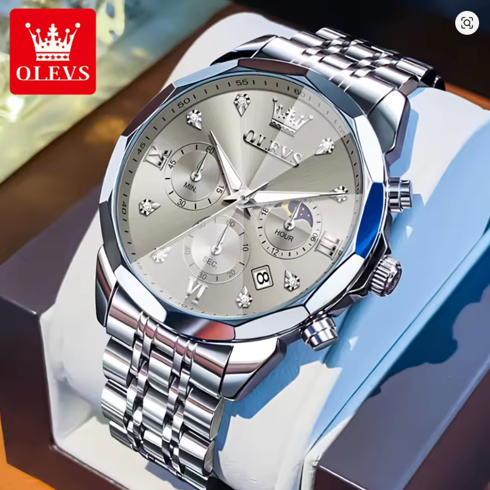 Luminous Chronograph - AstroVanta Wristwatch Stainless Steel Quartz For Men