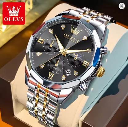 Luminous Chronograph - AstroVanta Wristwatch Stainless Steel Quartz For Men