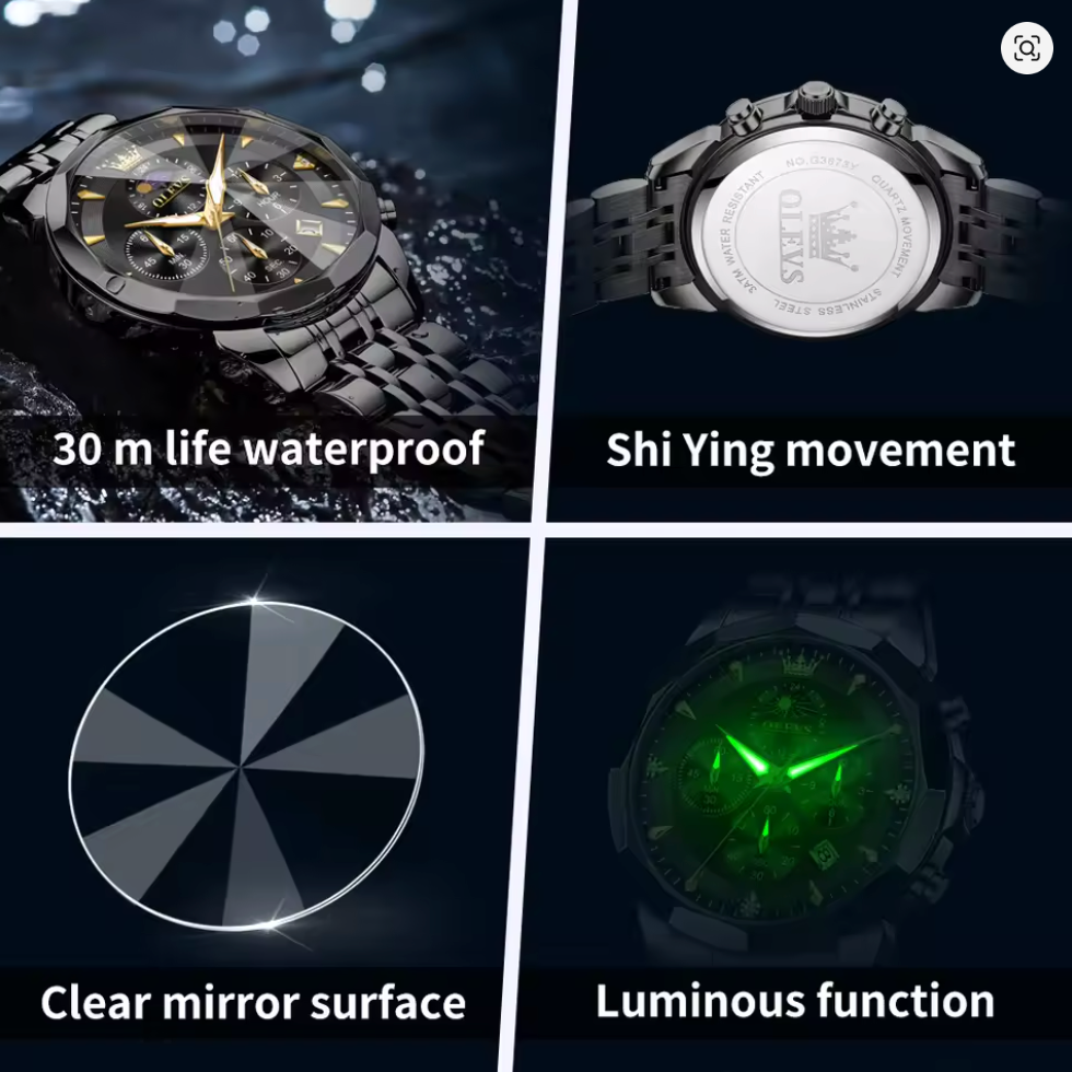 AstroPhase - ZaneLuxe Luxury Men's Automatic Watch Gold & Silver