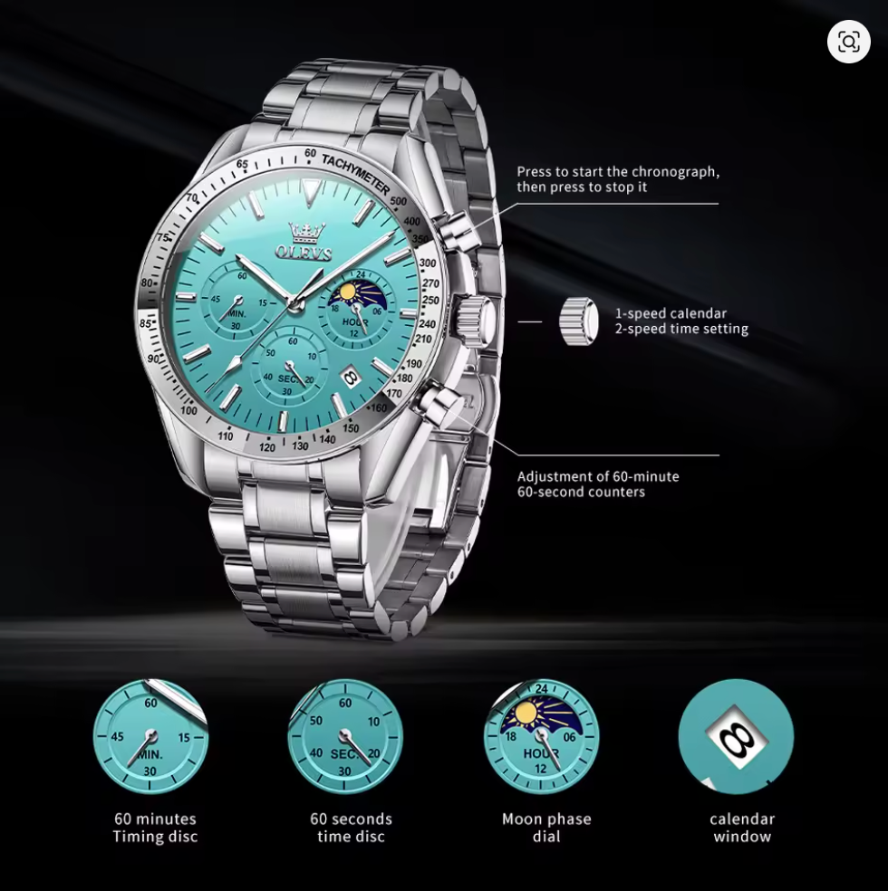 Titan Majesty - ZaneLuxe Luxury Men's Automatic Watch Gold & Silver