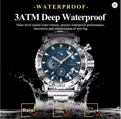 Strikewatch - ZaneLuxe's Luminous Chronograph Edition - Stainless Steel Automatic Watch