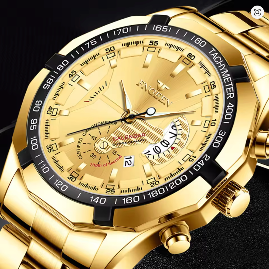 Velocity Gold - ZaneLuxe's Luminous Chronograph Edition - Stainless Steel Automatic Watch