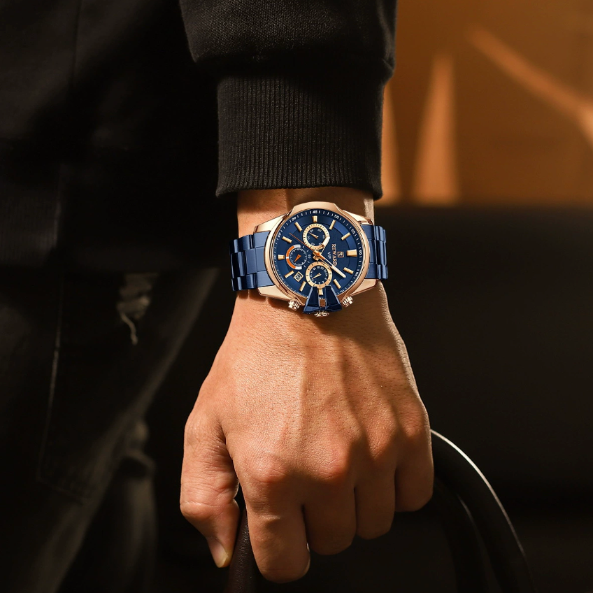 Noble Axis - ZaneLuxe's Luminous Chronograph Edition - Stainless Steel Automatic Watch