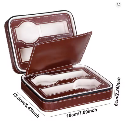 Black 4-Slot Organizer - Travel Watch Sunglasses Storage