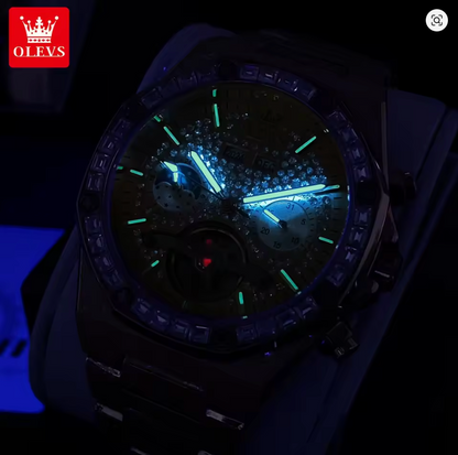 The Inferno - Tourbillon Automatic Mechanical Watch Diamond Dial Waterproof Moon Phase Watch