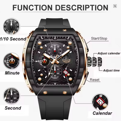 The Barricade - Fashion Luxury Waterproof Silicone Strap Quartz Men's Watch