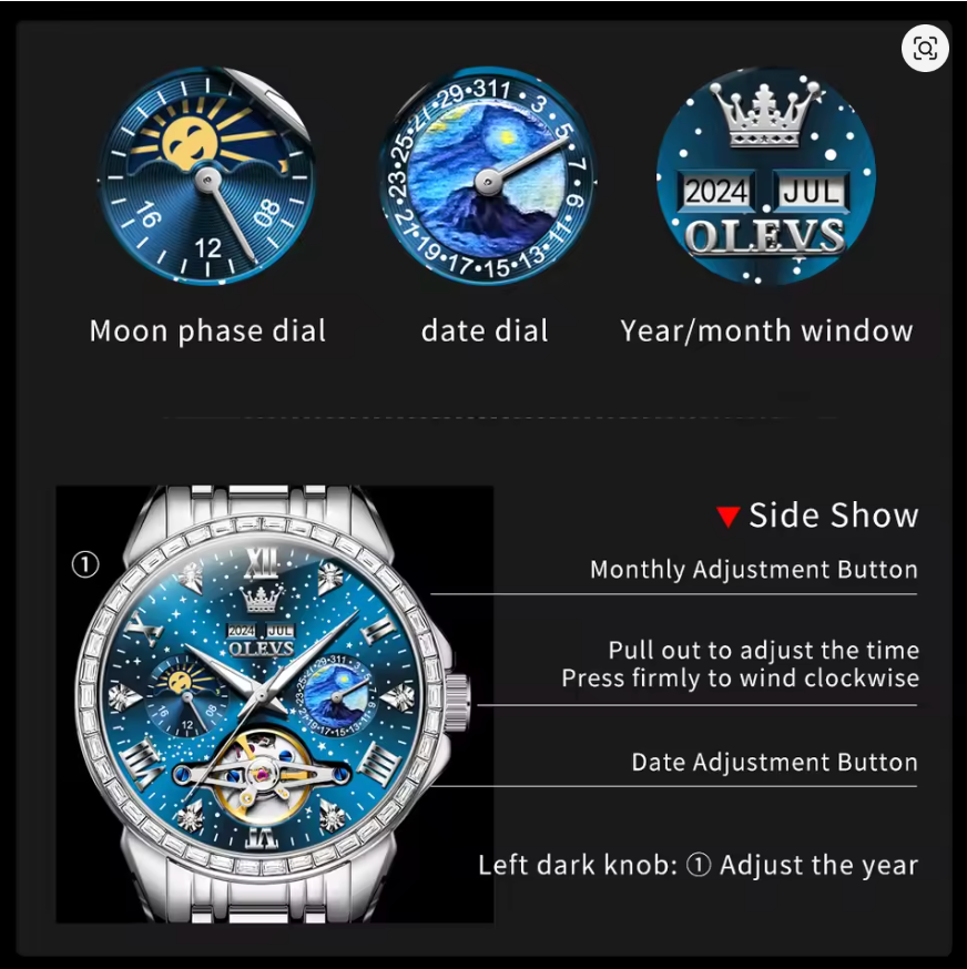 The Chancellor - ZaneLuxe's Waterproof Luminous Date Stainless Steel Men's Watch