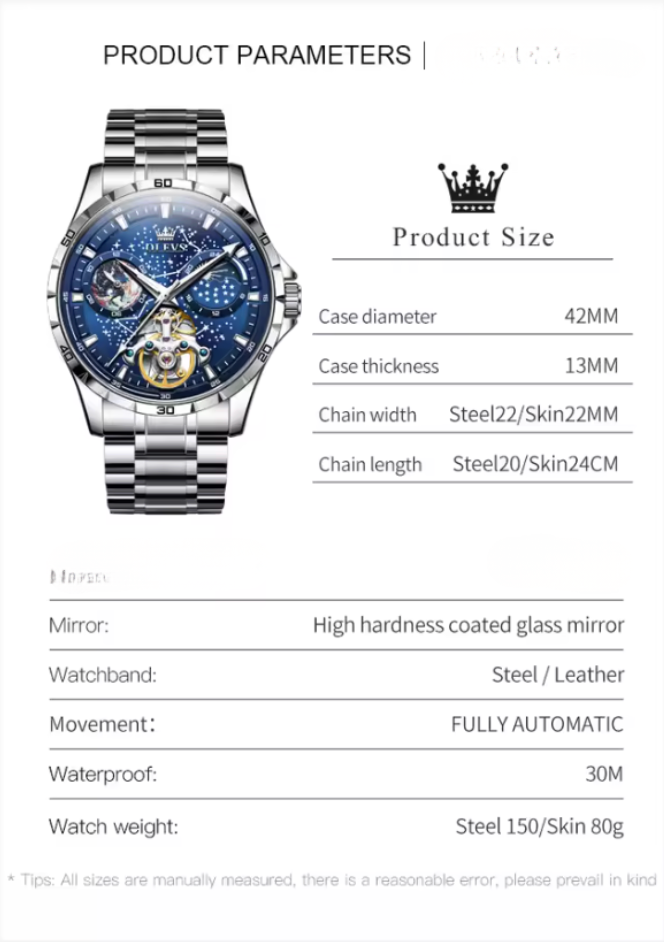 Milky Way Moon Phase Mechanical Watch