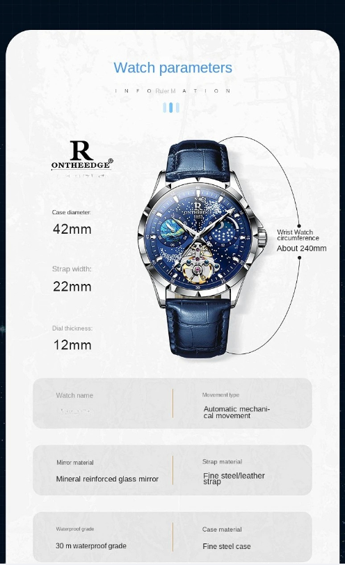 Milky Way Moon Phase Mechanical Watch