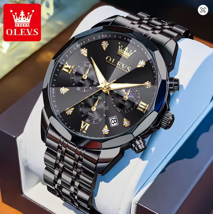 Luminous Chronograph - AstroVanta Wristwatch Stainless Steel Quartz For Men