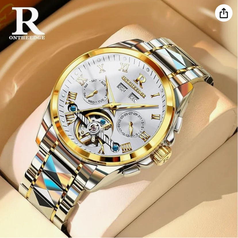 AstroLume - ZaneLuxe Luxury Men's Automatic Watch Gold & Silver