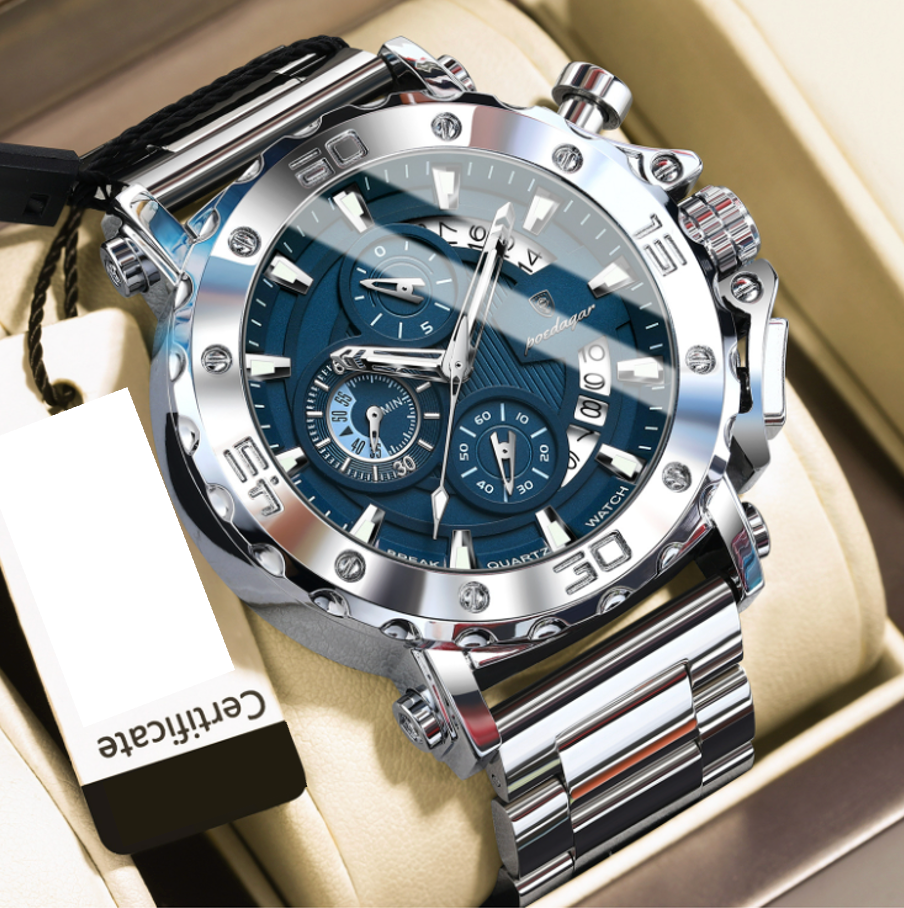 Strikewatch - ZaneLuxe's Luminous Chronograph Edition - Stainless Steel Automatic Watch