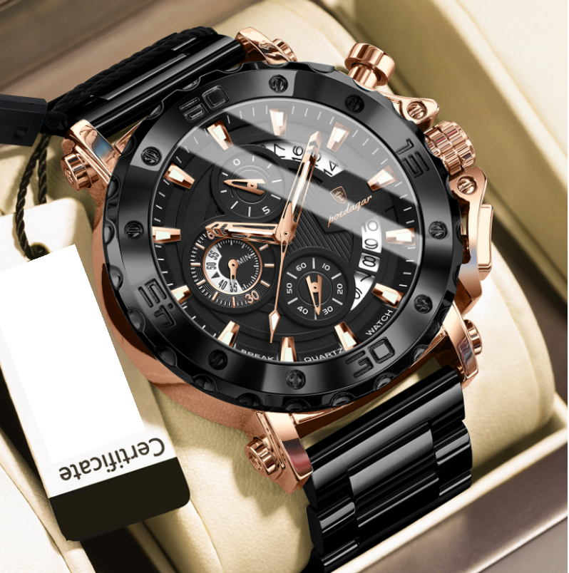 Strikewatch - ZaneLuxe's Luminous Chronograph Edition - Stainless Steel Automatic Watch