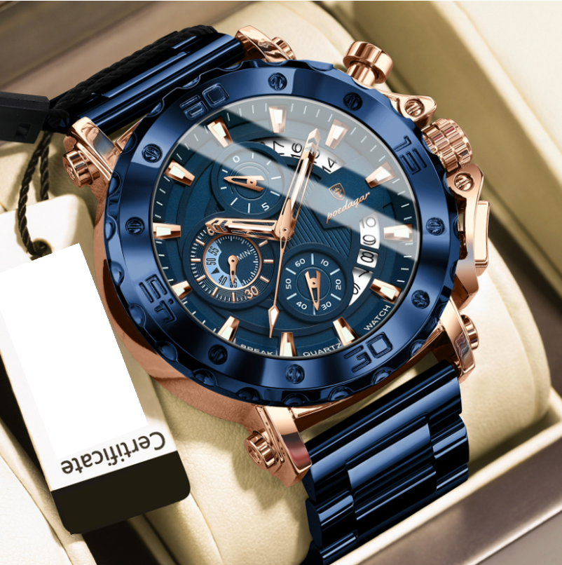 Strikewatch - ZaneLuxe's Luminous Chronograph Edition - Stainless Steel Automatic Watch