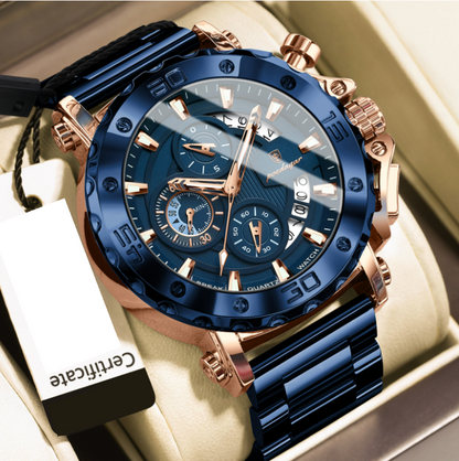 Strikewatch - ZaneLuxe's Luminous Chronograph Edition - Stainless Steel Automatic Watch